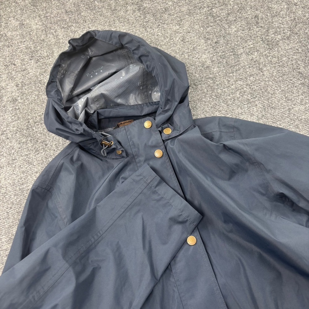 Barbour Rain Jacket Size 10 Navy Weather Comfort Waterproof Hooded Coat Men's